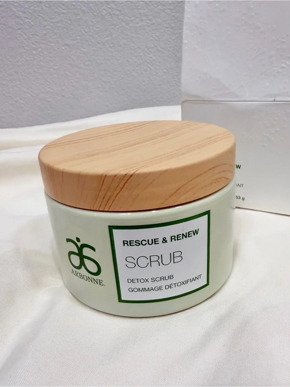 NWT Arbonne Rescue & Renew Detox Scrub Body Facial Essential Oils NEW Shower OS